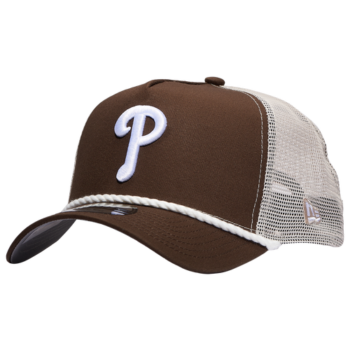 

New Era Mens Philadelphia Phillies New Era Phillies 9FORTY A-Frame Trucker Rope Cap - Mens White/Brown Size One Size