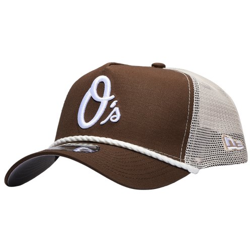 

New Era Mens Baltimore Orioles New Era Orioles 9FORTY A-Frame Trucker Rope Cap - Mens White/Brown Size One Size