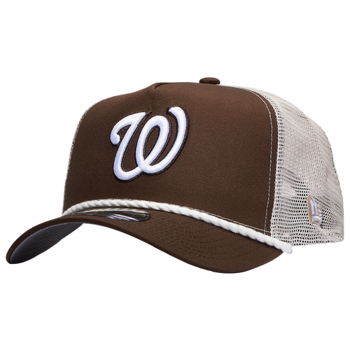 

New Era Mens Washington Nationals New Era Washington Natls 9FORTY A-Frame Trucker Rope Cap - Mens Brown/White Size One Size