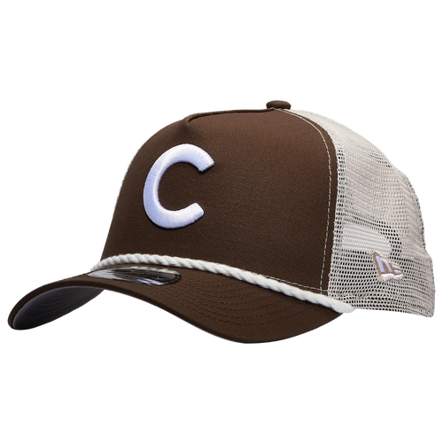 

New Era Mens Chicago Cubs New Era Chicago Cubs 9FORTY A-Frame Trucker Rope Cap - Mens Brown/White Size One Size