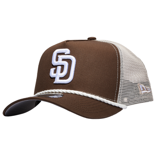 

New Era Mens San Diego Padres New Era San Diego Padres 9FORTY A-Frame Trucker Rope Cap - Mens Brown/White Size One Size