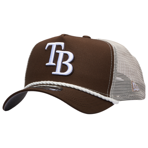 

New Era Mens Tampa Bay Rays New Era Tampa Bay Rays 9FORTY A-Frame Trucker Rope Cap - Mens White/Brown Size One Size