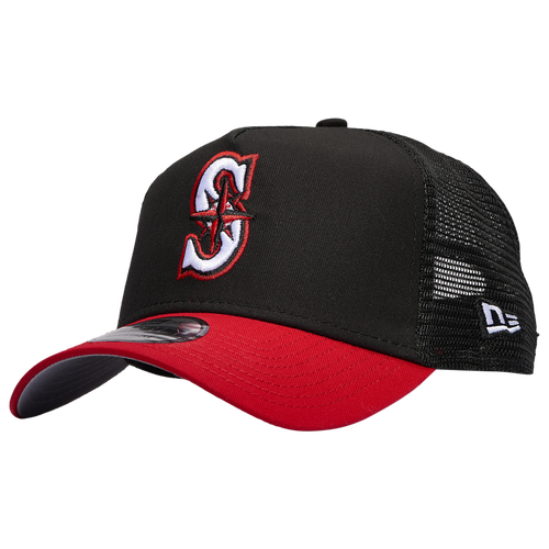 

New Era Mens Seattle Mariners New Era Seattle Mariners 9FORTY A-Frame Trucker Cap - Mens Red/Black/White Size One Size