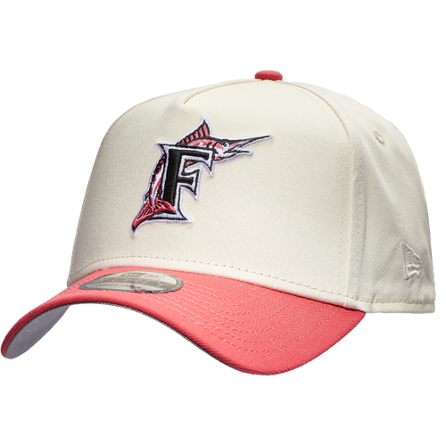 

New Era Mens Miami Marlins New Era Marlins 9FORTY AF Chrome & Coral Cap - Mens Pink/White Size One Size