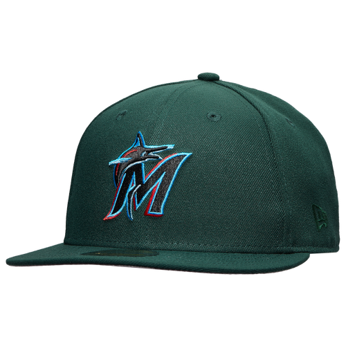 

New Era New Era Marlins 59Fifty Fitted Hat - Adult White/Dk Green Size 7