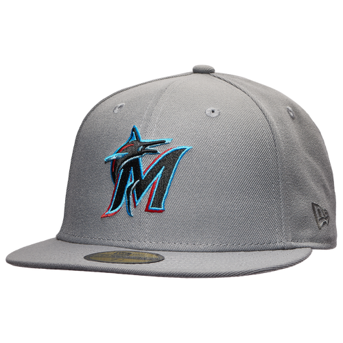 

New Era New Era Marlins 59Fifty Fitted Hat - Adult Gray/White Size 7