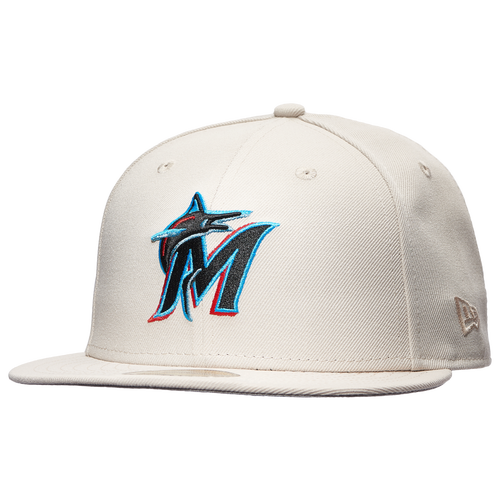 

New Era New Era Marlins 59Fifty Fitted Hat - Adult White/Stone Size 7