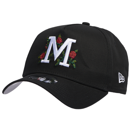 

New Era Mens Milwaukee Brewers New Era Brewers 940 A Frame Rose Cap - Mens Black/Multi Size One Size