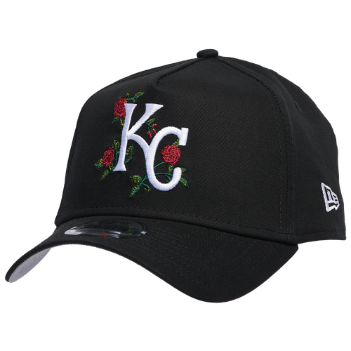 

New Era Mens Kansas City Royals New Era Royals 940 A Frame Rose Cap - Mens Black/Multi Size One Size