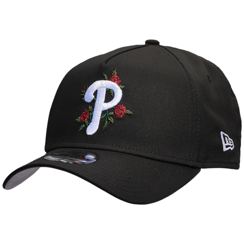 

New Era Mens Philadelphia Phillies New Era Phillies 940 A Frame Rose Cap - Mens Black/Multi Size One Size