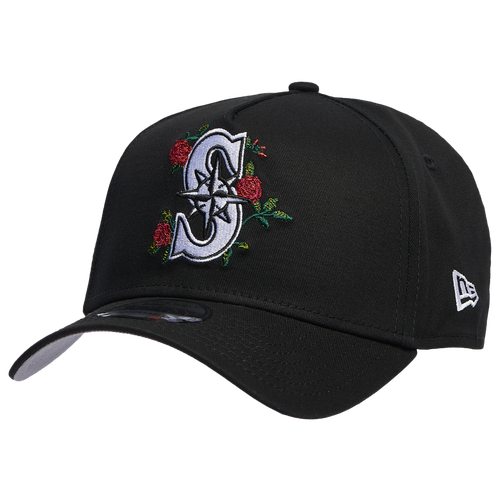 

New Era Mens Seattle Mariners New Era Mariners 940 A Frame Rose Cap - Mens Black/Multi Size One Size