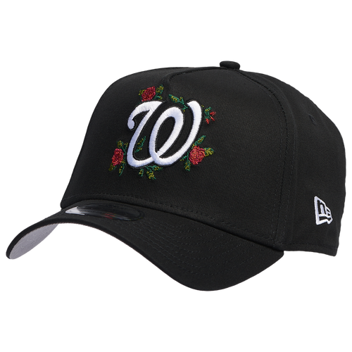 

New Era Mens Washington Nationals New Era Nationals 940 A Frame Rose Cap - Mens Black/Multi Size One Size