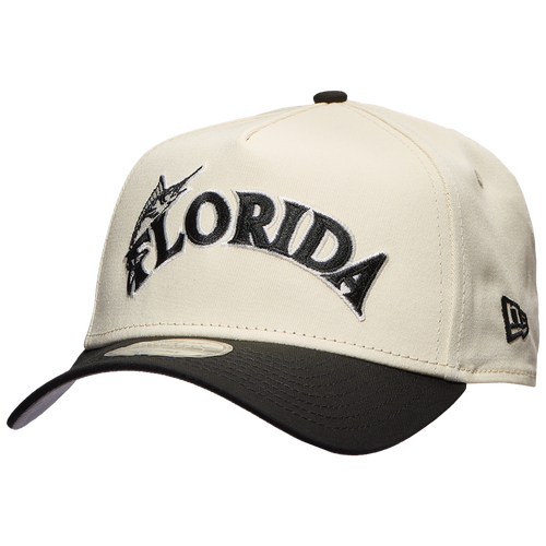 

New Era Mens Miami Marlins New Era Marlins 940 A Frame Arch Logo Cap - Mens Black/Chrome Size One Size