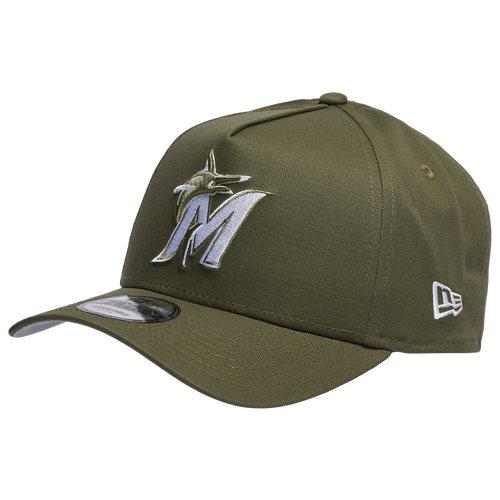 

New Era Mens Miami Marlins New Era Miami Marlins 9FORTY A-Frame Cap - Mens New Olive/White Size One Size