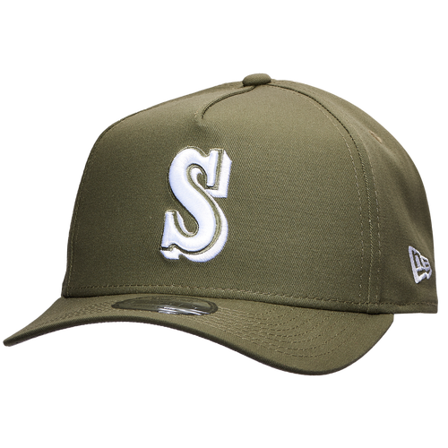 

New Era Mens Seattle Mariners New Era Seattle Mariners 9FORTY A-Frame Cap - Mens New Olive/White Size One Size