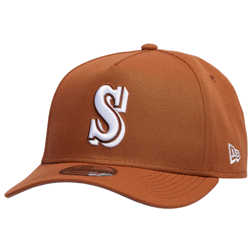 

New Era Mens Seattle Mariners New Era Seattle Mariners 9FORTY A-Frame Cap - Mens Earthy Brown/White Size One Size