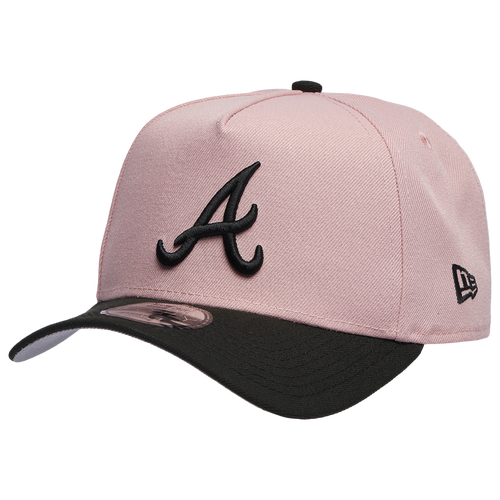 

New Era Mens New Era Atlanta Braves 9FORTY A-Frame Cap - Mens Pink Rouge/Black Size One Size