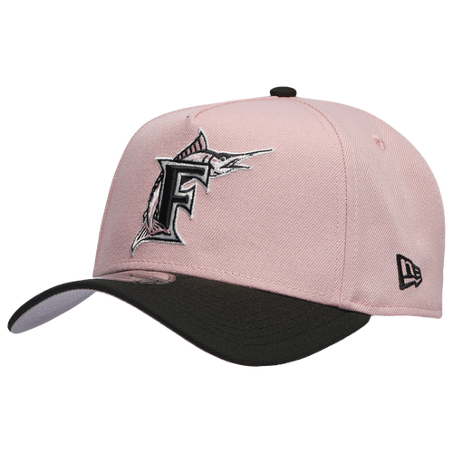 

New Era Mens Miami Marlins New Era Miami Marlins 9FORTY A-Frame Cap - Mens Pink Rouge/Black Size One Size