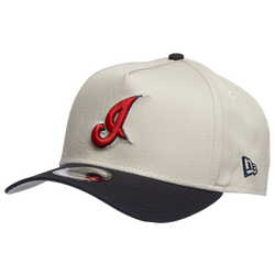 Men's - New Era Indians 940 A Frame Stadium Cap - Stone/Navy