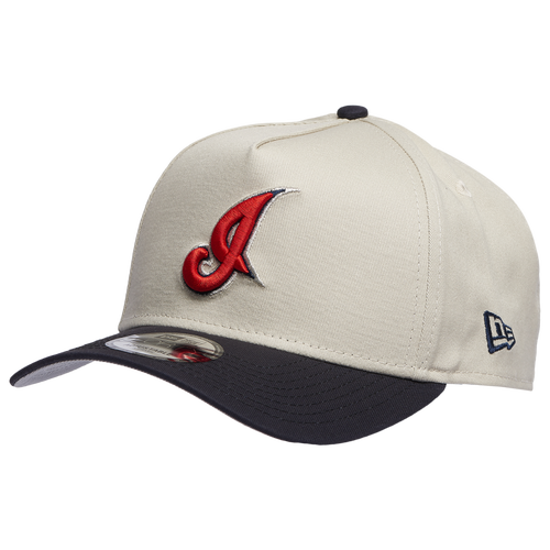 

New Era Mens Cleveland Indians New Era Indians 940 A Frame Stadium Cap - Mens Stone/Navy Size One Size