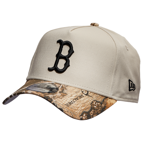 

New Era Mens Boston Red Sox New Era Red Sox 940 A Frame Adjustable Cap - Mens Stone/Real Tree Size One Size