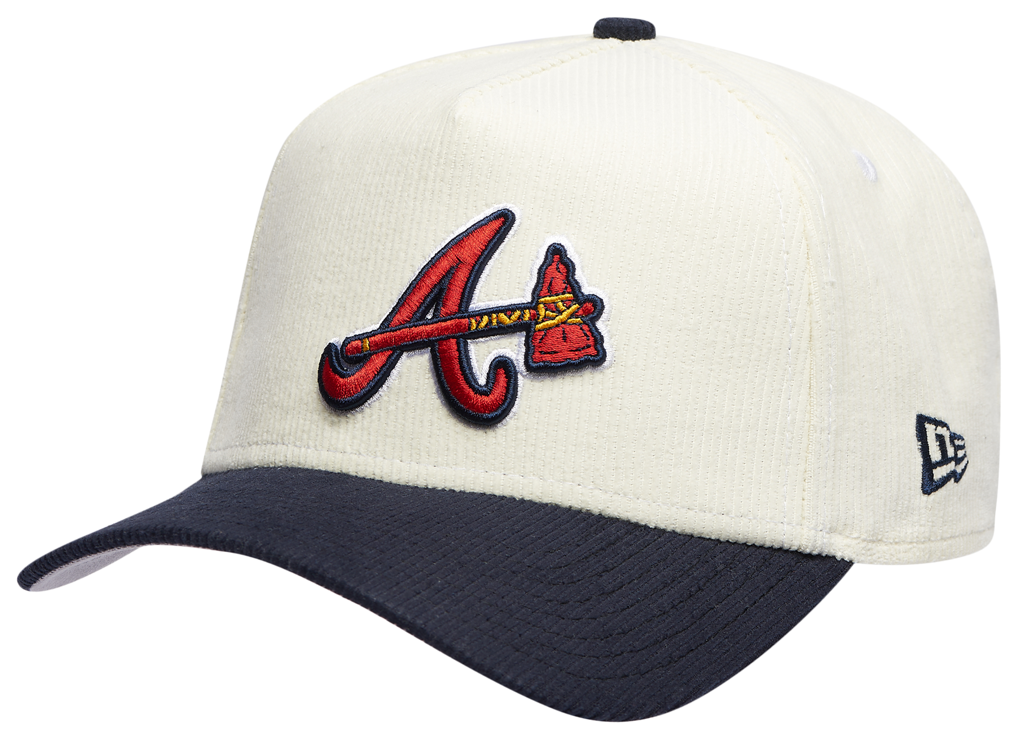New Era Braves 940 A Frame Corduroy Cap - Men's