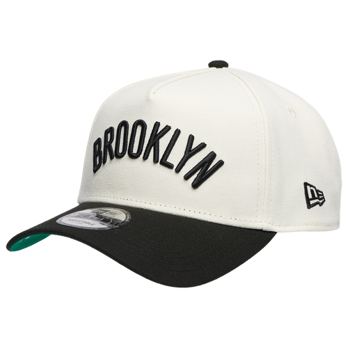 New Era Mens Brooklyn Nets Nets Team 9FORTY A-Frame Chrome Cap - - Chrome / Black