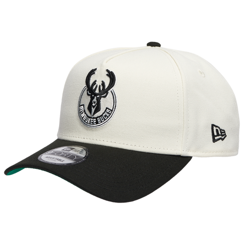 New Era Mens Milwaukee Bucks Bucks Team 9FORTY A-Frame Chrome Cap - - Chrome / Black