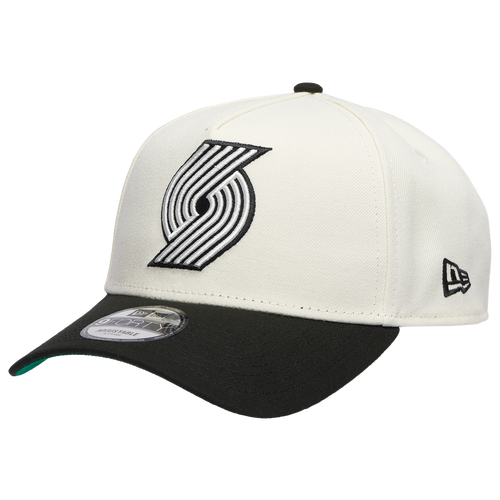 New Era Mens Portland Trail Blazers Trailblazers Team 9FORTY A-Frame Chrome Cap - - Chrome / Black