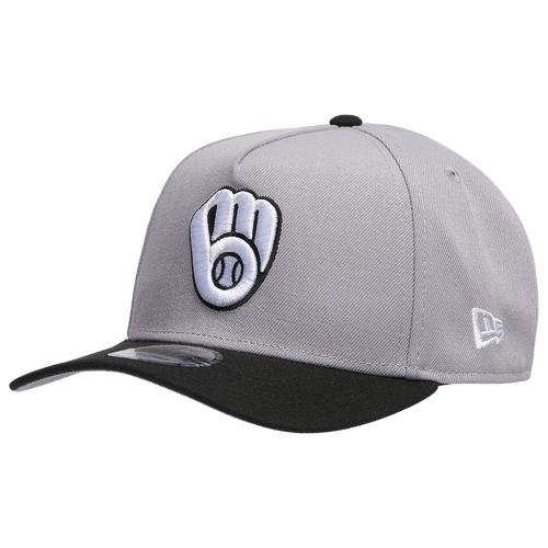 New Era Milwaukee Brewers  Brewers 9forty A-frame Cap In Black/silver/grey