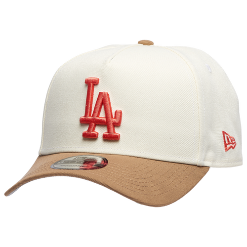 Shop New Era Los Angeles Dodgers  Dodgers 9forty A-frame Cap In White/tan/coral