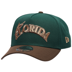 Adult - New Era Marlins 9Forty A-Frame Cap - Walnut/Dark Green