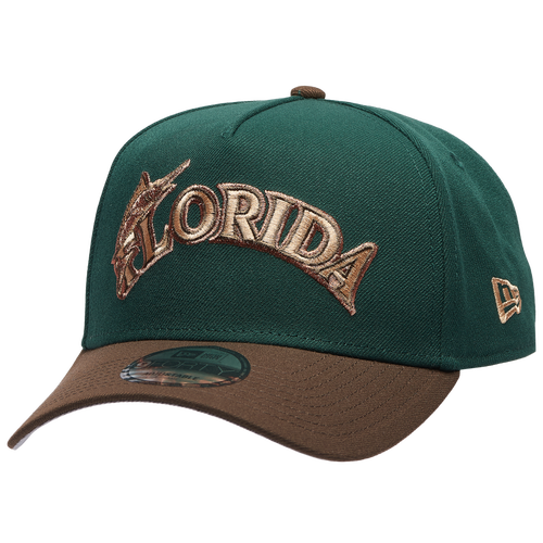 New Era Marlins 9forty A-frame Cap In Green