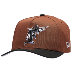 Adult - New Era Marlins 9FORTY A-Frame Cap - Brown/White/Black