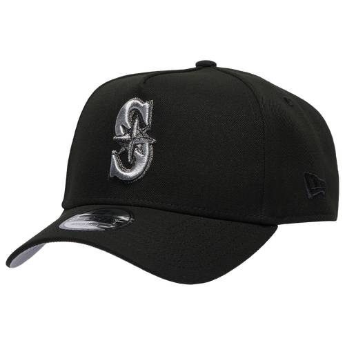 New Era Seattle Mariners  Mariners 9forty Metallic A-frame Cap In Black