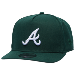 Men's - New Era Braves ING Curved 9FIFTY A-Frame Cap - Dark Green/White
