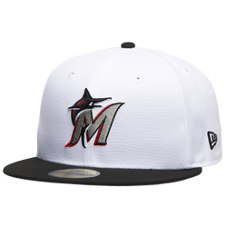 Men's - New Era Marlins 5950 30th Anniversary Cap - White/Black