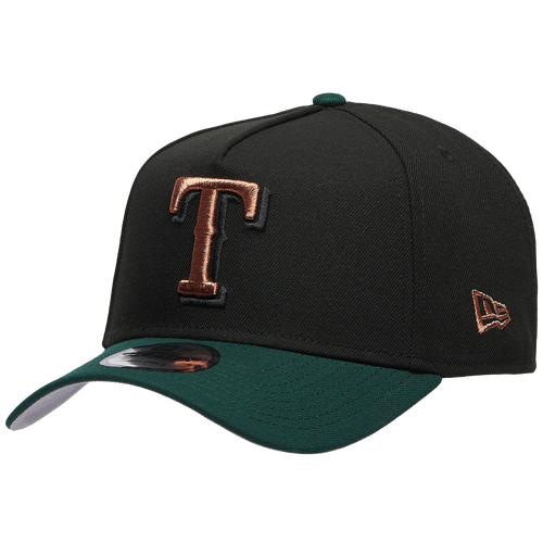 New Era Mens Texas Rangers Rangers 9FORTY A-Frame Metallic Cap - - Black / Green