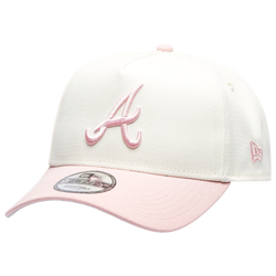 Adult - New Era Braves 9FORTY A-Frame Cap - Chrome/Pink Rouge