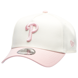Adult - New Era Phillies 9FORTY A-Frame Cap - Chrome/Pink Rouge