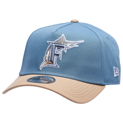 Adult - New Era Marlins 9FORTY A-Frame Cap - Faded Blue/Caramel