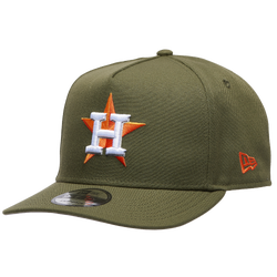 Men's - New Era Houston Astros 50th 9FIFTY A-Frame Curve Cap - New Olive/Orange