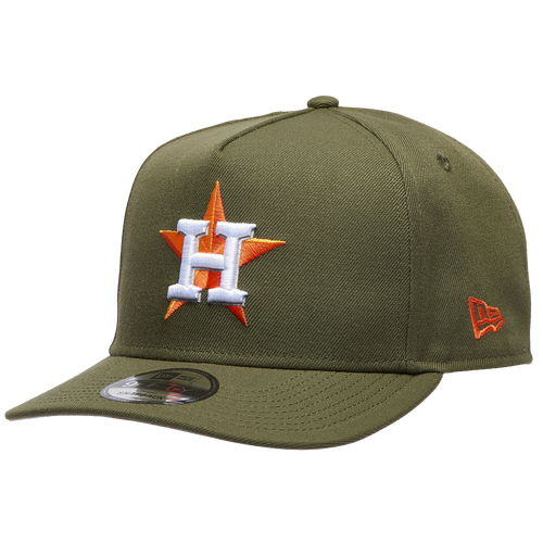  - New Era Houston Astros 50th 9FIFTY A-Frame Curve Cap - New Olive/Orange