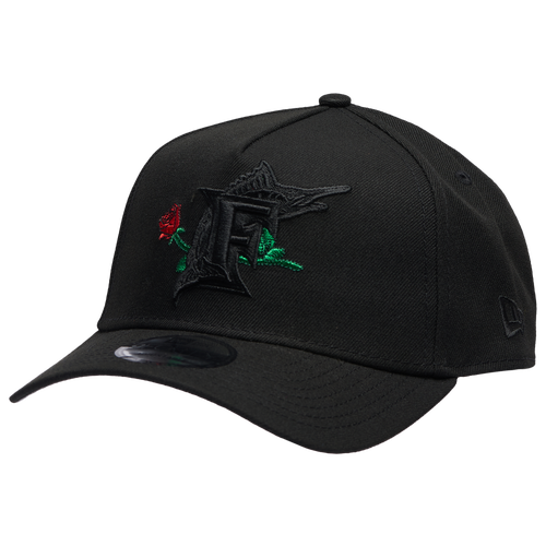 New Era Mens Miami Marlins  Marlins Bob Rose 9forty A-frame Cap In Black