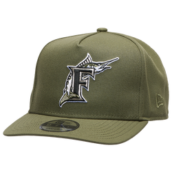 Men's - New Era Marlins 950AF 10th Anniversary Curve Cap - Olive/Olive