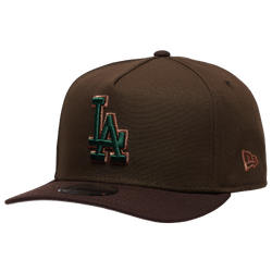 Men's - New Era Dodgers 9FIFTY A-Frame Curve 40th Cap - Burnt Wood/Green