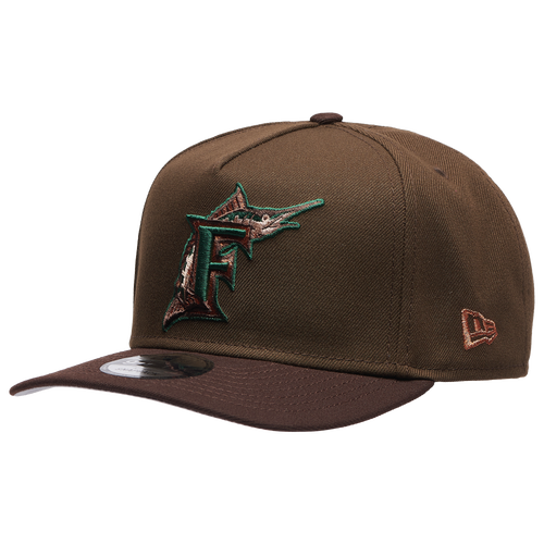  - New Era Marlins 9FIFTY A-Frame Curve 03 World Series Cap - Burnt Wood/Green