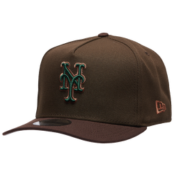 Men's - New Era Mets 9FIFTY A-Frame Curve 69 World Series Cap - Green/Burnt Wood
