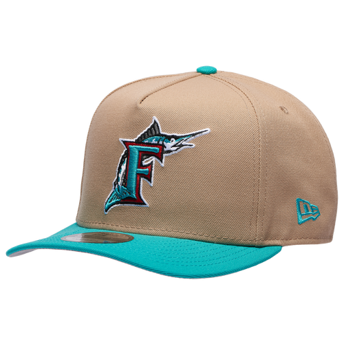  - New Era Marlins 9FIFTY A-Frame Curve ING Cap - Camel/Teal