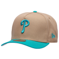 New Era Phillies 9FIFTY A-Frame Curve 100 Years Cap - New Era Teal/Camel